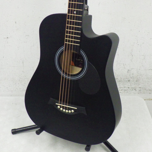 Vist Large View of Product Image Which is Used Lankro A10 Beginner Acoustic Guitar Laminate Top Acoustic Guitar Black