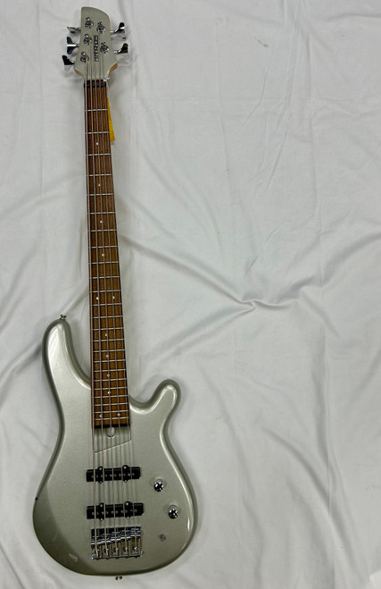 Vist Large View of Product Image Which is Used Fernandes GRAVITY 5 STRING Modern Metal Bass Guitar Silver/Gray 5-String