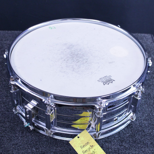 Vist Large View of Product Image Which is Used Pearl MIJ STEEL SNARE 14X5.5 Vintage Metal Snare Drum 14"