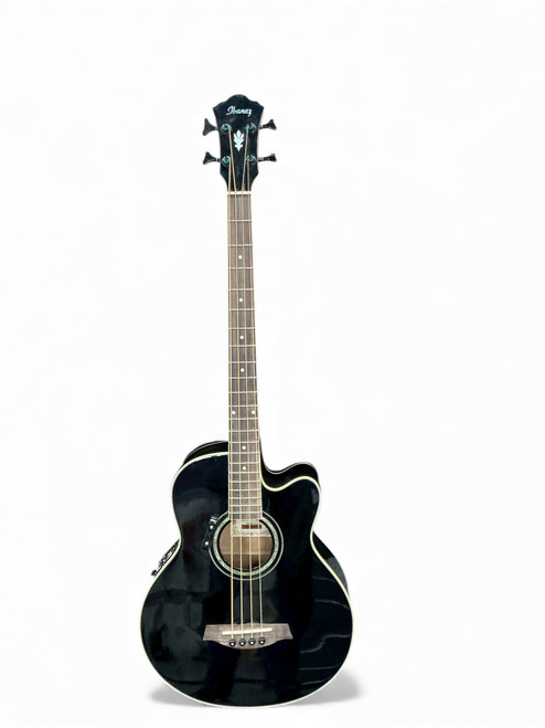 Vist Large View of Product Image Which is Used Ibanez AEB5E-BK Acoustic Bass Guitar Black 4-String