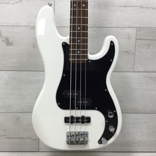 Vist Large View of Product Image Which is Used Squier Affinity Precision P/J Type Bass Guitar White