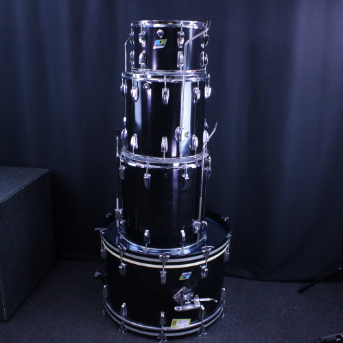 Vist Large View of Product Image Which is Used Ludwig 4PC 70S BLACK CORTEX Drum Shell Kit Black