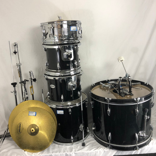 Vist Large View of Product Image Which is Used Pulse COMPLETE DRUM KIT Drum Shells and Hardware Black