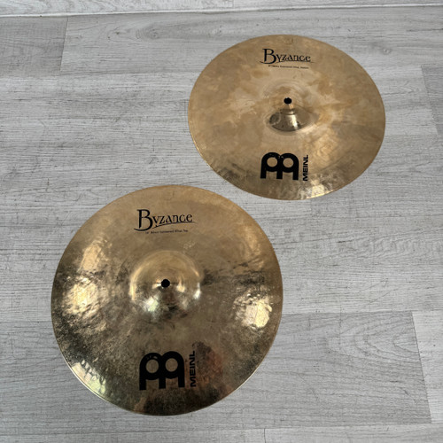 Vist Large View of Product Image Which is Used Meinl Cymbals Byzance Heavy Hammered Hi-hats - 14-inch