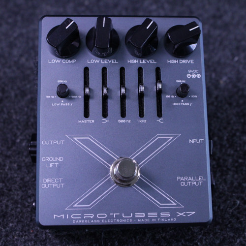 Vist Large View of Product Image Which is Used DarkGlass Electronics MICROTUBES X7 BASS DISTORTION/PREAMP Overdrive Pedal