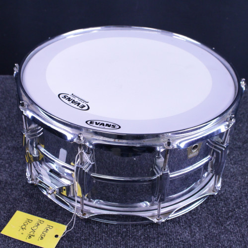 Vist Large View of Product Image Which is Used Ludwig LM402 SNARE DRUM ALUMINUM Metal Snare Drum 14"