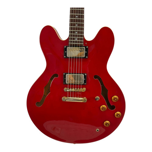 Vist Large View of Product Image Which is Used Epiphone 1999 MIK Dot Deluxe Semi-hollow Electric Guitar Red 6-String