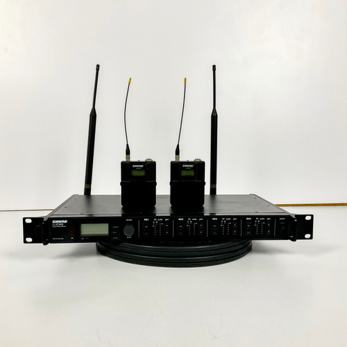 Vist Large View of Product Image Which is Used Shure ULXD4Q-G50 Digital Wireless Bodypack Microphone System with 2-ULXD1 Bodypacks