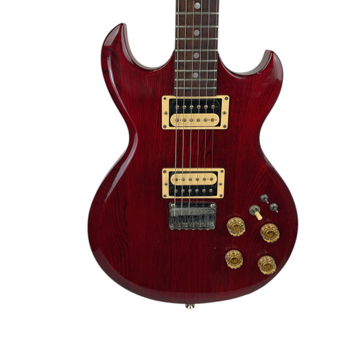 Vist Large View of Product Image Which is Used Aria Pro II CS-350 Vintage Double Cutaway Electric Guitar Red 6-String