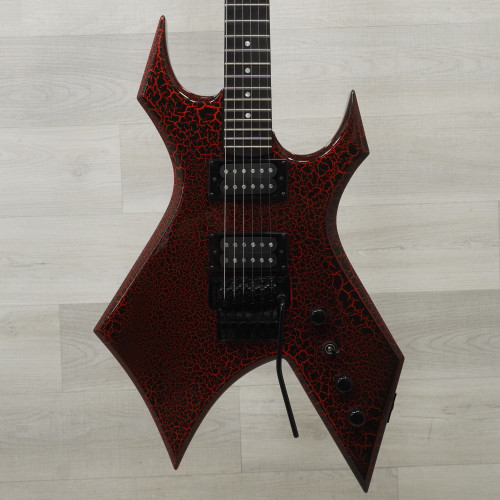 Vist Large View of Product Image Which is Used Bc Rich Stanger Things Eddies Nj Warlock Electric Guitar Red @ Neck