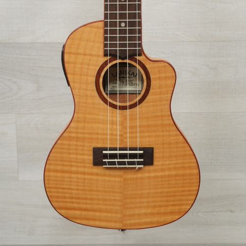Vist Large View of Product Image Which is Used Lanikai Fm-cetc Flame Maple Concert Ukulele Natural