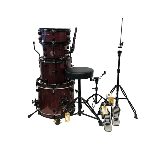 Vist Large View of Product Image Which is Used Ludwig 4PC QUEST LOVE POCKET KIT W/HDWR Drum Shells and Hardware Red