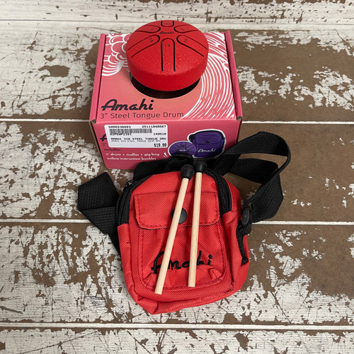 Vist Large View of Product Image Which is Used - AMAHI 3IN STEEL TONGUE DRUM RED 