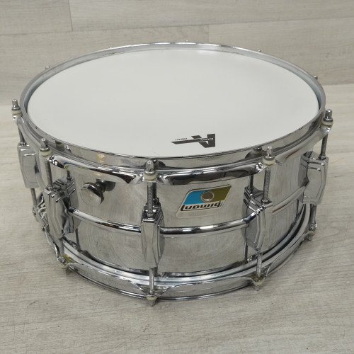 Vist Large View of Product Image Which is Used Ludwig 14x6.5 LM402 Supraphonic Vintage Snare Drum @ Etching