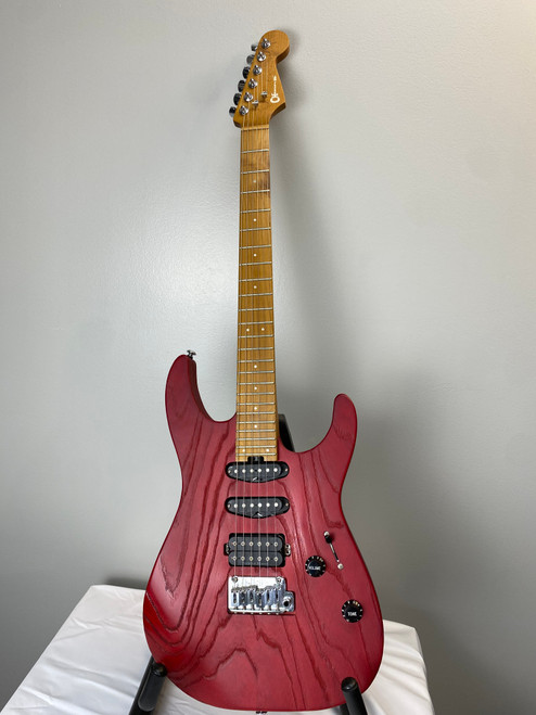 Vist Large View of Product Image Which is Used Charvel DK24/DINKY 24-FRET HSS 2PT TREM CM/ASH Super S Electric Guitar Red 6-String