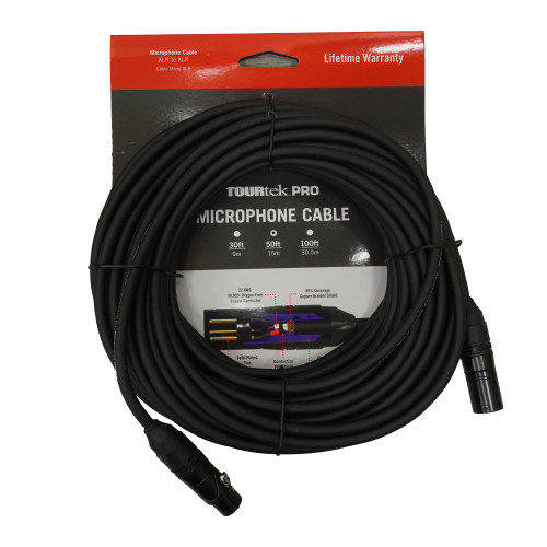 Vist Large View of Product Image Which is New TourTek 50' XLR Mic Cable Gold Plug