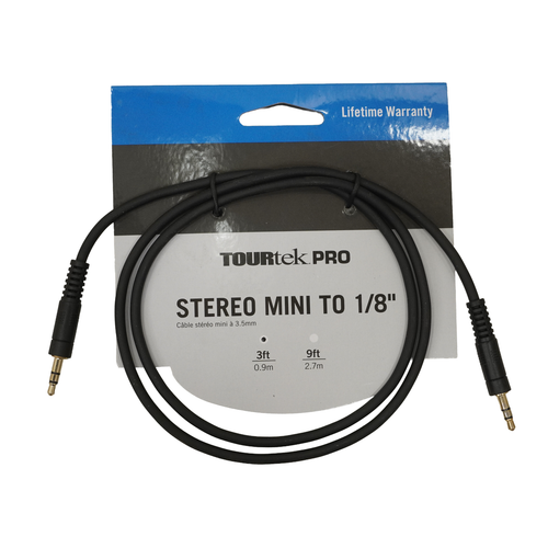 Vist Large View of Product Image Which is New TourTek 3' 1/8" TRS-1/8" TRS AUX Cord