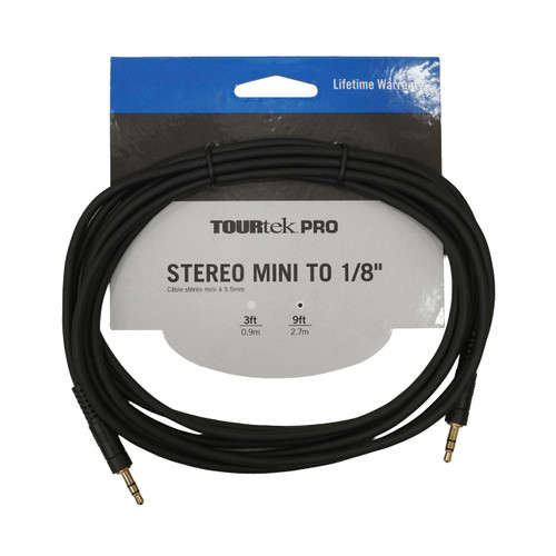 Vist Large View of Product Image Which is New TourTek 9' 1/8" TRS-1/8" TRS AUX Cord