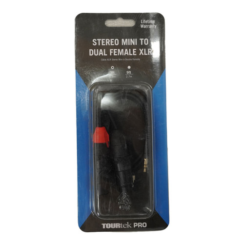 Vist Large View of Product Image Which is New TourTek 3' 1/8" TRS-DUAL XLR Female Breakout cable