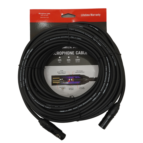 Vist Large View of Product Image Which is New TourTek 100' XLR Mic Cable Gold Plug