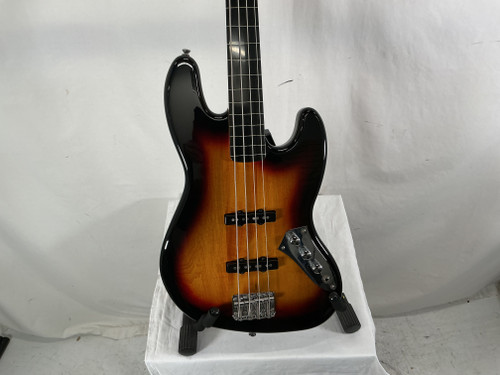 Vist Large View of Product Image Which is Used Squier FRETLESS JAZZ BASS J Type Bass Guitar Sunburst 4-String