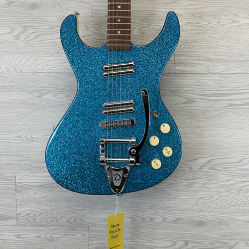 Vist Large View of Product Image Which is Used Danelectro HODAD W/TREM Electric Guitar Blue 6-String