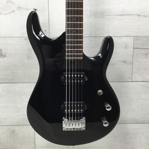 Vist Large View of Product Image Which is Used OLP MM5 Baritone Double Cut Electric Guitar Black