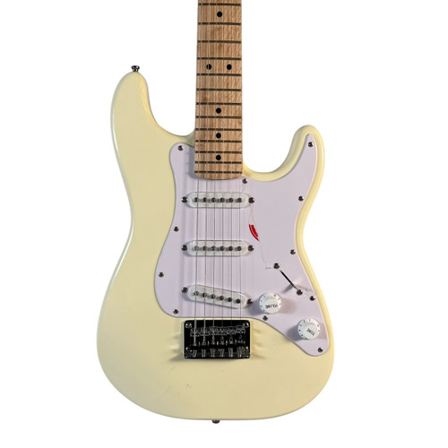 Vist Large View of Product Image Which is Used Squier Mini Stratocaster Electric Guitar – Olympic White