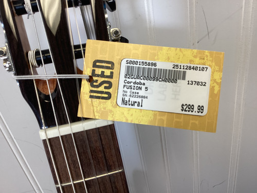 Vist Large View of Product Image Which is Used Cordoba FUSION 5 Solid Top Acoustic Guitar Natural