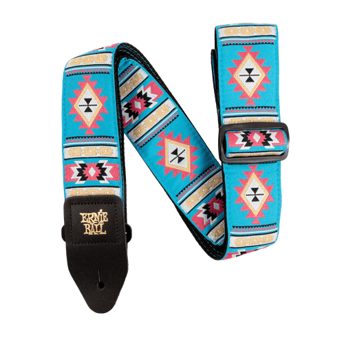 Vist Large View of Product Image Which is New Ernie Ball Classic Jacquard Guitar Strap/Bass Strap - Sedona Blue