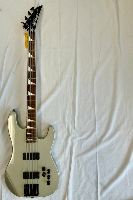 Vist Large View of Product Image Which is Used Jackson DAVID ELLEFSON CBX IV QUICKSILVER Bass Guitar Silver/Gray 4-String
