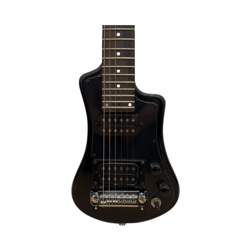 Vist Large View of Product Image Which is Used Hofner SHORTY ELECTRIC TRAVEL GUITAR Electric Guitar Black 6-String