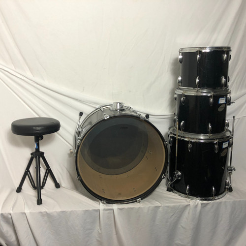 Vist Large View of Product Image Which is Used Ludwig ACCENT 4PC Drum Shell Kit Black