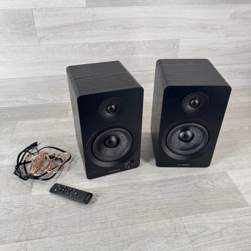 Vist Large View of Product Image Which is Used Fluance Ai61 Powered Studio Monitor Pair - Black Ash - Remote Included