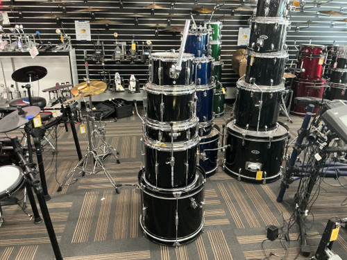 Vist Large View of Product Image Which is Used ROGUE 5PC SHELLS/HDWR/CYMBALS Drum Shells and Hardware Black