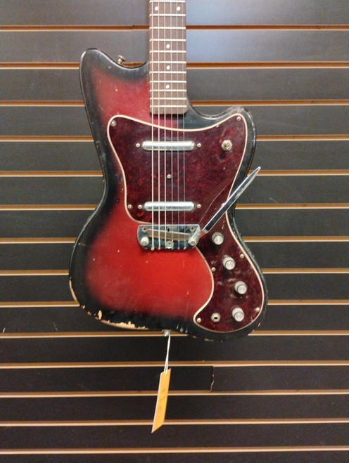 Vist Large View of Product Image Which is Used Silvertone 1450 Vintage Electric Guitar Sunburst 6-String