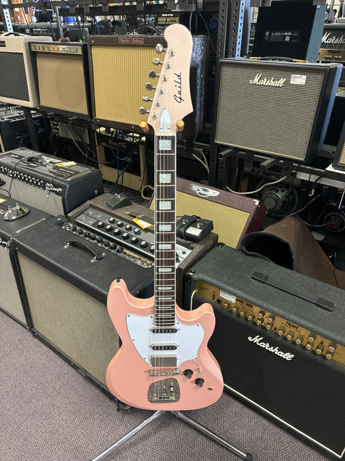 Vist Large View of Product Image Which is Used Guild SURFLINER S Type Electric Guitar Pink 6-String