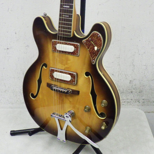 Vist Large View of Product Image Which is Used Univox Semi Hollow Vintage Semi-Hollow Electric Guitar Tobacco Sunburst 6-String