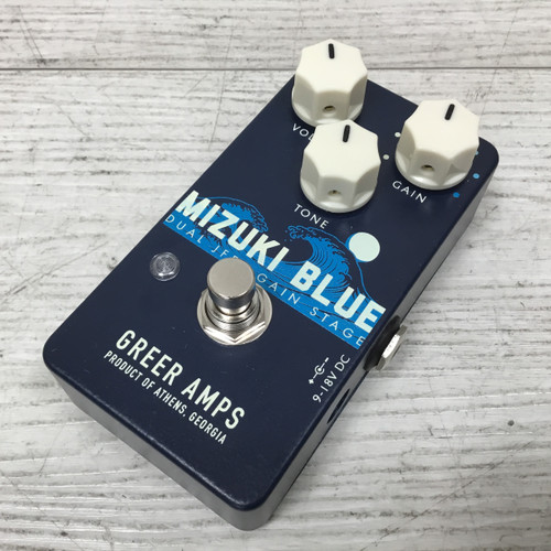 Vist Large View of Product Image Which is Used Greer Amps Mizuki Blue Jfet Gain Stage Overdrive Pedal