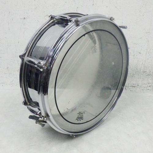 Vist Large View of Product Image Which is Used Slingerland Gene Krupa 8 Lug Chrome Over Brass Vintage Metal Snare Drum 14"