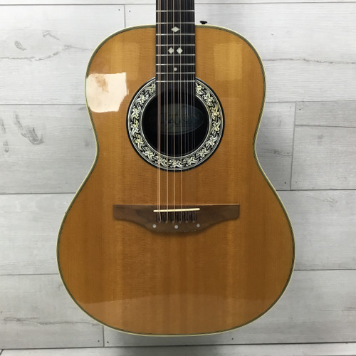 Vist Large View of Product Image Which is Used Ovation 1155 Custom Balladeer Vintage USA Solid Top 12 String Acoustic Guitar Natural