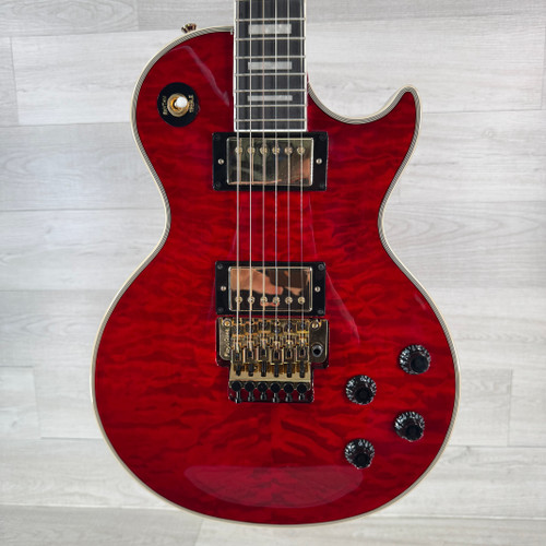 Vist Large View of Product Image Which is Used Epiphone Alex Lifeson Les Paul Custom Axcess Electric Guitar - Ruby - Case Included