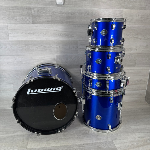 Vist Large View of Product Image Which is Used Ludwig Accent Series 5-piece Drum Kit - Blue - Hardware and Cymbals Included - Local Pickup Only