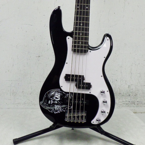 Vist Large View of Product Image Which is Used Glarry 5 String Electric Bass P Type Bass Guitar Black 5-String