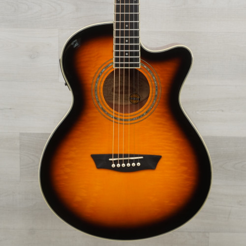 Vist Large View of Product Image Which is Used Washburn EA15 Mini Jumbo Laminate Top Acoustic Guitar Sunburst