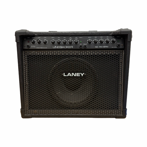 Vist Large View of Product Image Which is Used Laney LINEBACKER 50 REVERB 50 WATT 1 x 12 Solid State Amplifier 1 x 12