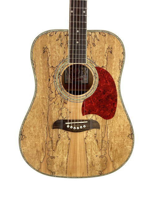 Vist Large View of Product Image Which is Used Oscar Schmidt OG2SM Spalted Maple Dreadnaught Acoustic Guitar 