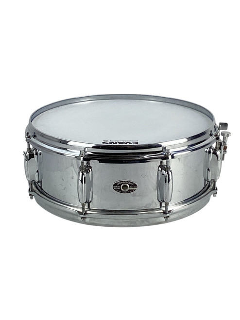 Vist Large View of Product Image Which is Used Slingerland 8 Lug Steel Snare Drum 14x5”