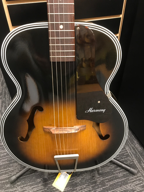 Vist Large View of Product Image Which is Used Harmony H-70 R Vintage Solid Top Acoustic Guitar Tobacco Sunburst