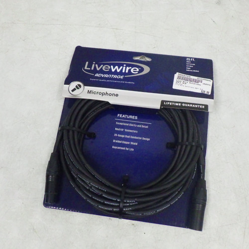 Vist Large View of Product Image Which is Used Live Wire Solutions 25FT XLR Pro Sound Product